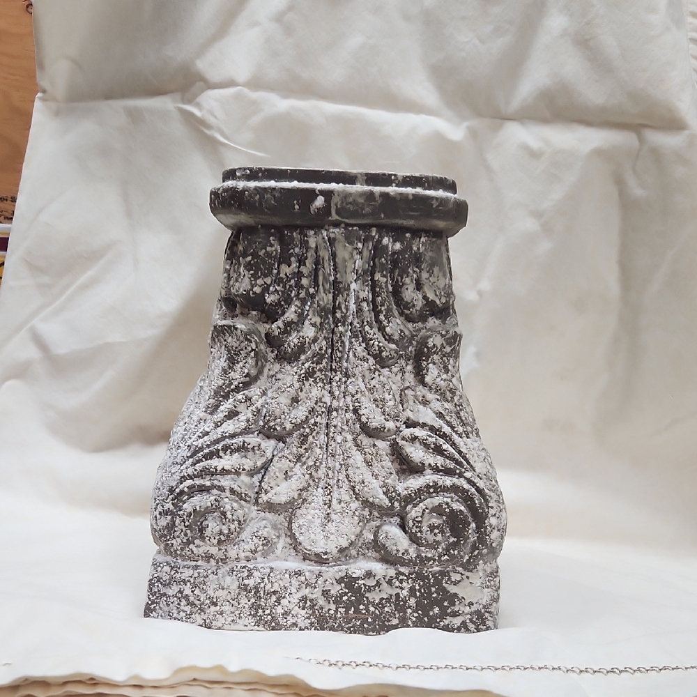 Decorative Gray Stone-Look Pedestal